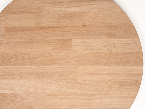 Round Tabletop Worktop Oak A/B, finger jointed lamellas, 26 mm, untreated